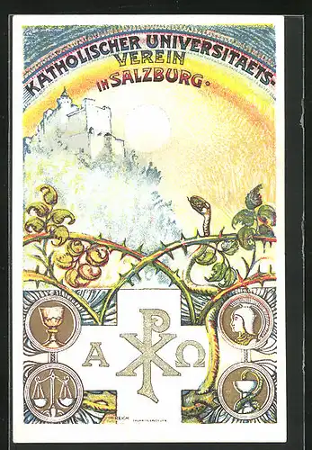 Künstler-AK Salzburg, Katholischer Universitäts-Verein, Christliche Symbolik