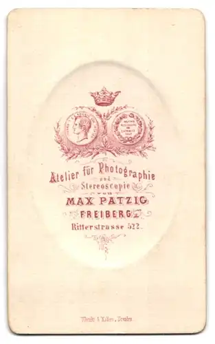 Fotografie Max Patzig, Freiberg, Ritterstrasse 522, Geschäftsmann mit grosser Nase und Halbglatze