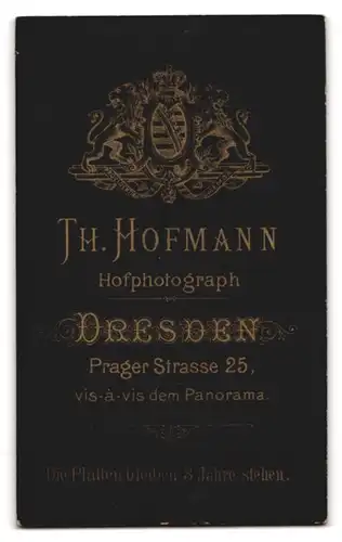 Fotografie Th. Hofmann, Dresden, Prager Strasse 25, Portrait beleibte Dame mit Hochsteckfrisur