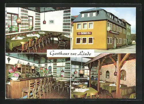 AK Bad Königshofen, Gasthaus zur Linde, Innenansichten