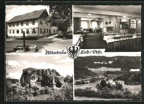 AK End OT Staffelstein, Gasthaus Adlerbräu, Totalansicht