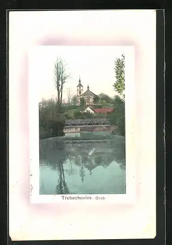 AK Trebechovice, Flusspartie mit Kirche