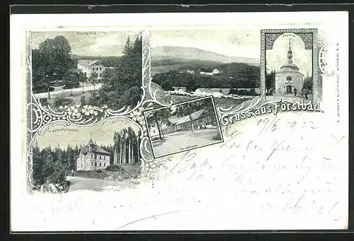 AK Forstbad, Kurhaus, Waldschlösschen, Wandelbahn