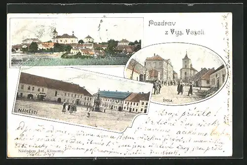 AK Vys. Veseli, Namesti, Skola, Panorama