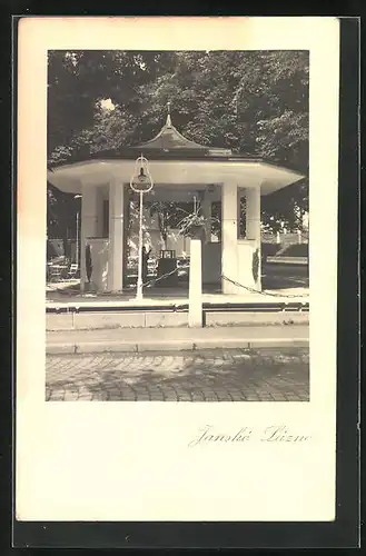 AK Johannisbad / Janske Lazne, Pavillon im Park
