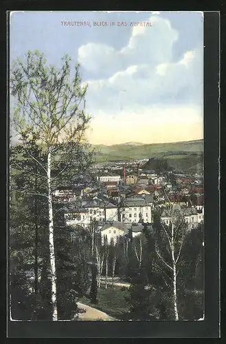 AK Trautenau / Trutnov, Blick in das Aupatal