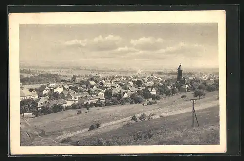 AK Hrob, Blick von einer Höhe auf den Ort