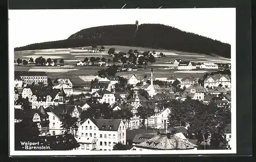 AK Weipert / Vejprty, Ort mit Blick zum Bärenstein