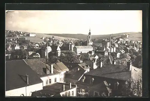 AK Weipert / Vejprty, Teilansicht des Ortes mit Blick zur Kirche