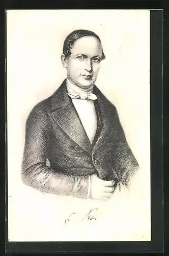 Künstler-AK Tübingen, Dr. Philipp Friedrich Silcher, Universitäts-Musikdirektor, 1817-1860, 1789-1860