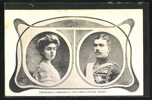 AK Prinsessan Margareta och Prins Gustaf Adolf