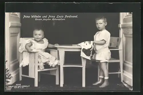AK Prinz Louis Ferdinand und Prinz Wilhelm in Kindertagen
