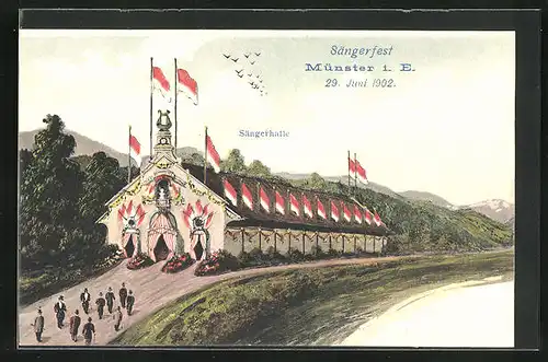 AK Münster i. E., Sängerfest 1902, Sängerhalle