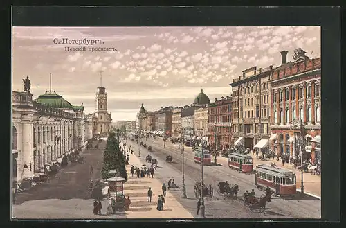AK St. Petersbourg, Newski Prospect, Strassenbahn