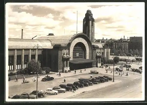 AK Helsinki, Rautatieasema, The Railway Station, Bahnhof