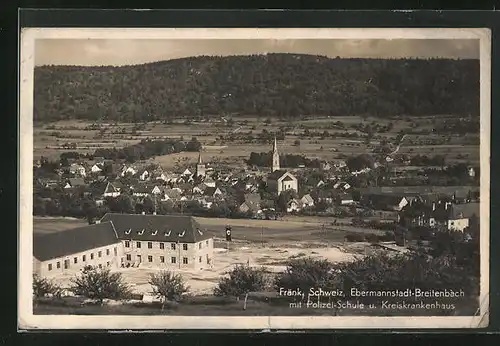 AK Ebermannstadt-Breitenbach /Fränk. Schweiz, Teilansicht mit Polizei-Schule und Kreiskrankenhaus