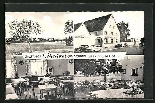 AK Gremsdorf bei Höchstadt /Aisch, Gasthof Scheubel, Innenansicht, Terrasse