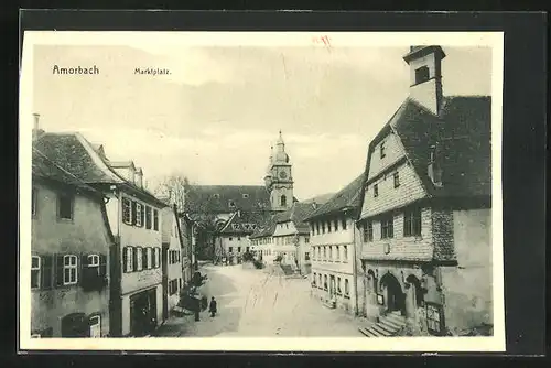 AK Amorbach, Marktplatz mit Geschäft