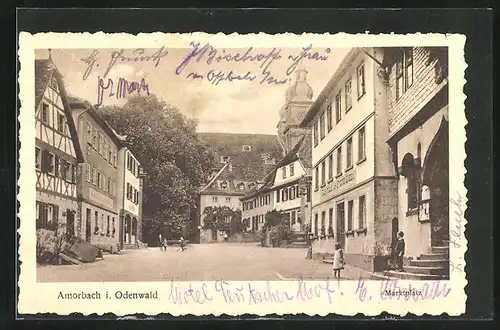 AK Amorbach i. Odenwald, Strassenpartie mit Gasthaus