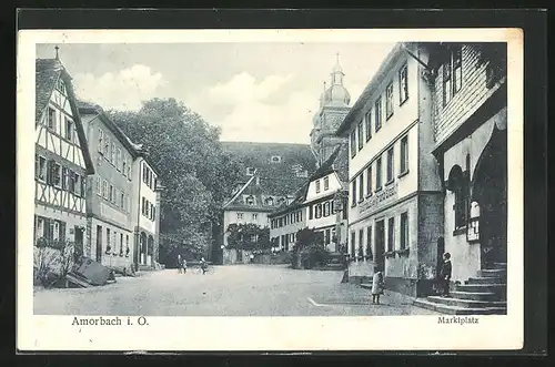 AK Amorbach i. Odenwald, Strassenpartie mit Gasthaus
