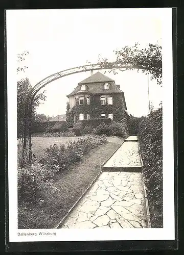 AK Würzburg, Villa Dallenberg mit Garten