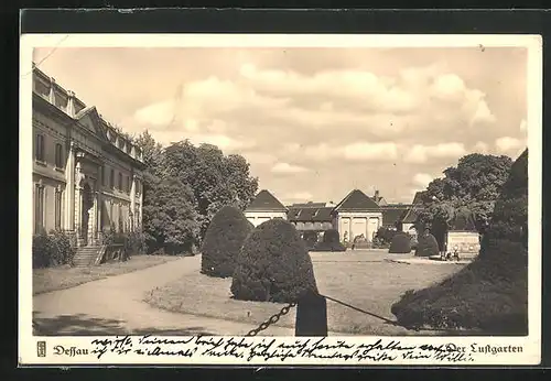 AK Dessau, Blick in den Lustgarten