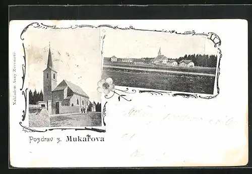 AK Mukarov, Ortsansicht und Kirche