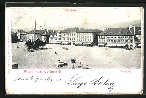 AK Leitmeritz / Litomerice, Nordseite vom Stadtplatz