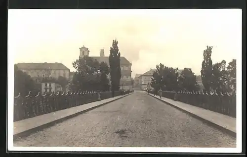 AK Leitmeritz / Litomerice, Strassenpartie zur Stadt