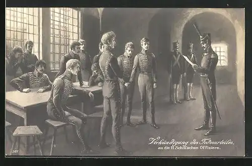 AK Verkündigung des Todesurteils an die elf Schill`schen Offiziere 1809, Befreiungskriege