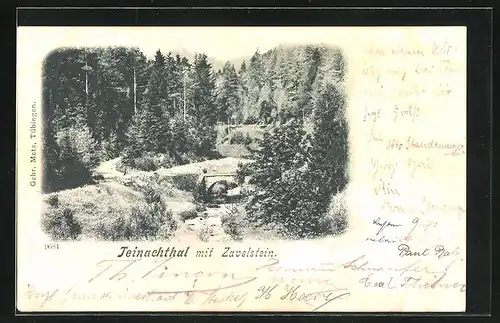 AK Bad Teinach - Zavelstein, Teinachthal mit Blick zur Ruine