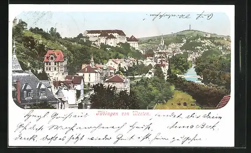 AK Tübingen, Ortsansicht von Westen