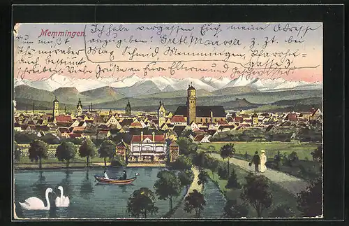 AK Memmingen, Totalansicht aus der Vogelschau