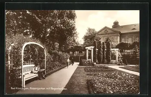 AK Bad Kissingen, Rosengarten mit Regentenbau