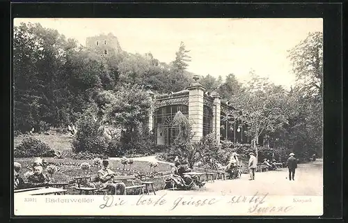 AK Badenweiler, Partie im Kurpark
