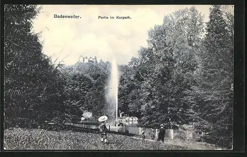 AK Badenweiler, Partie im Kurpark