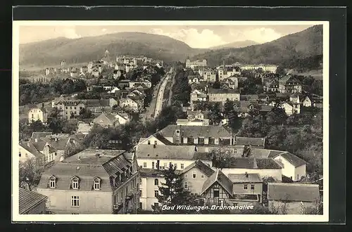 AK Bad Wildungen, Brunnenallee aus der Vogelschau