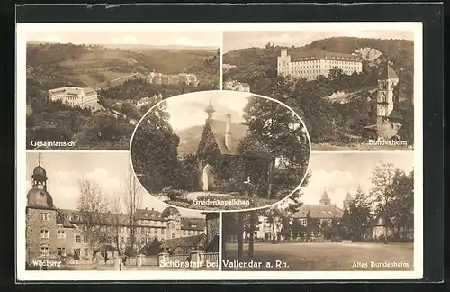 AK Schönstatt, Gesamtansicht, Gnadenkapellchen, Bundesheim, Wildburg und altes Bundesheim