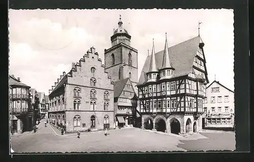 AK Alsfeld, Marktplatz mit Rathaus