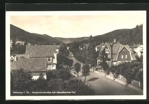 AK Ilmenau i. Thür., Naumannstrasse mit Manebacher Tal