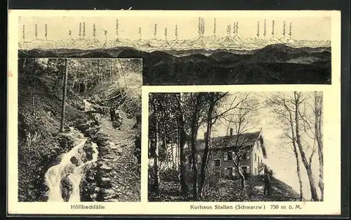 AK Steinen i. W., Kur- und Gasthaus Stalten, Höllbachfälle