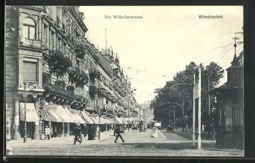 AK Wiesbaden, Wilhelmstrasse