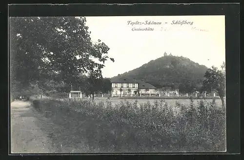 AK Teplitz Schönau / Teplice, Schlossberg, Gasthaus Greinerhütte