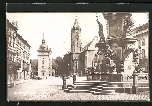 AK Teplitz Schönau / Teplice, Schlossplatz