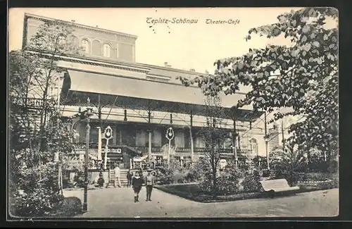 AK Teplitz Schönau / Teplice, Theater-Café