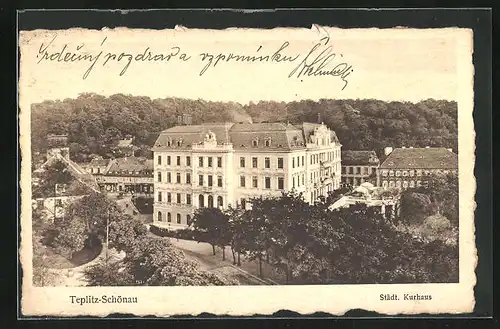 AK Teplitz Schönau / Teplice, Städtisches Kurhaus