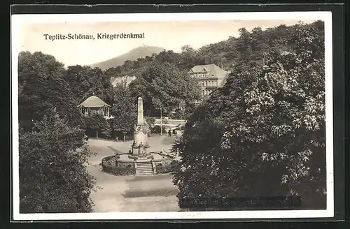 AK Teplitz Schönau / Teplice, Kriegerdenkmal