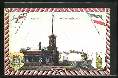 AK Wilhelmshaven, Signalstation, Flagge und Wappen