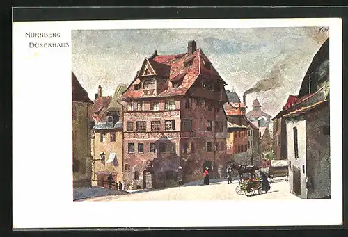 Künstler-AK Nürnberg, Blick zum Dürerhaus