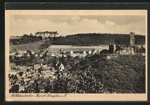 AK Königstein i. T., Ortsansicht aus der Vogelschau